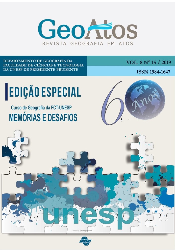 					Afficher Vol. 8 No 15 (2019): 60 anos do curso de Geografia da FCT/UNESP: memórias e desafios
				